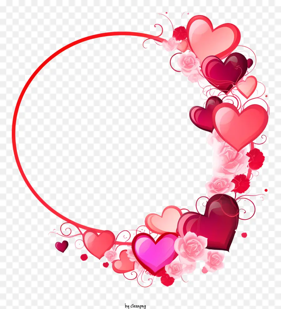 Perbatasan Hari Kasih Sayang Yang Realistis，Bingkai Hati PNG