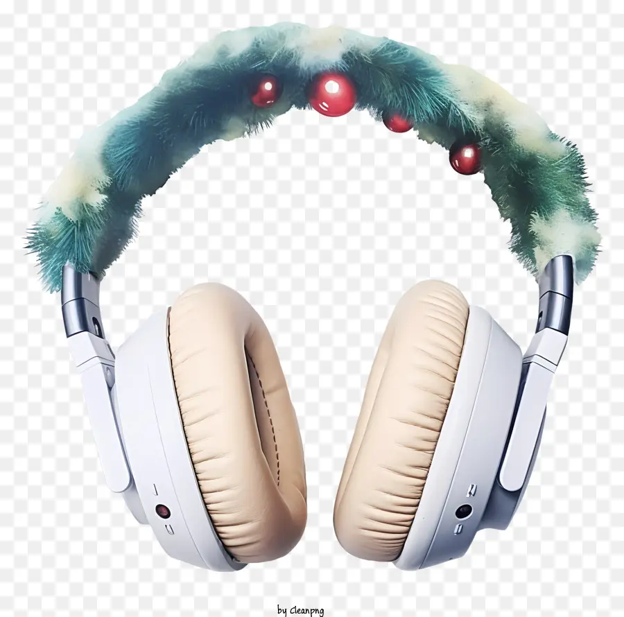 Penutup Telinga Natal Berwarna Air，Headphone Meriah PNG