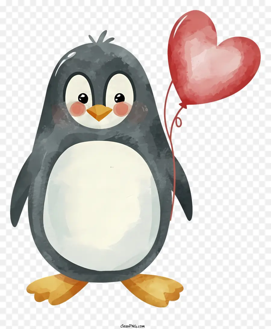 Kartun，Penguin Dengan Balon PNG