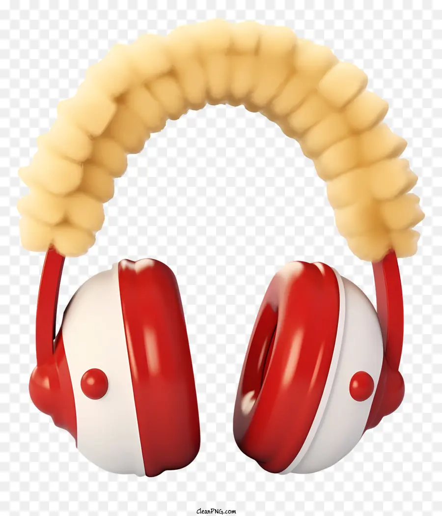 Cartoon Earmuff Natal，Headphone Merah Dan Putih PNG