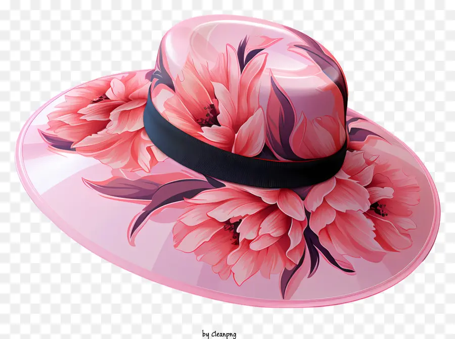 Topi，Desain Bunga Merah Muda PNG