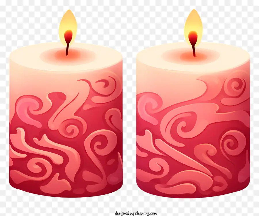 Lilin Hari Kasih Sayang Datar，Lilin Merah Dan Putih PNG