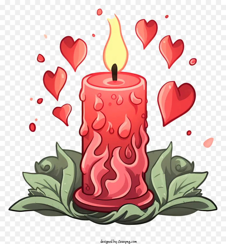 Lilin Hari Kasih Sayang Yang Ditarik Tangan，Kartun Lilin PNG