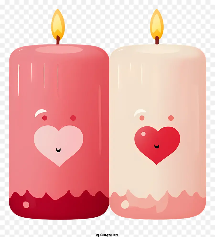 Emoji Lilin Hari Valentine，Dua Lilin Dengan Hati PNG