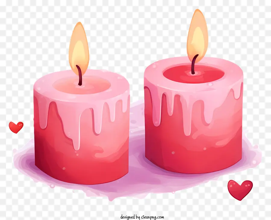 Lilin Hari Valentine Berwarna Air，Lilin PNG