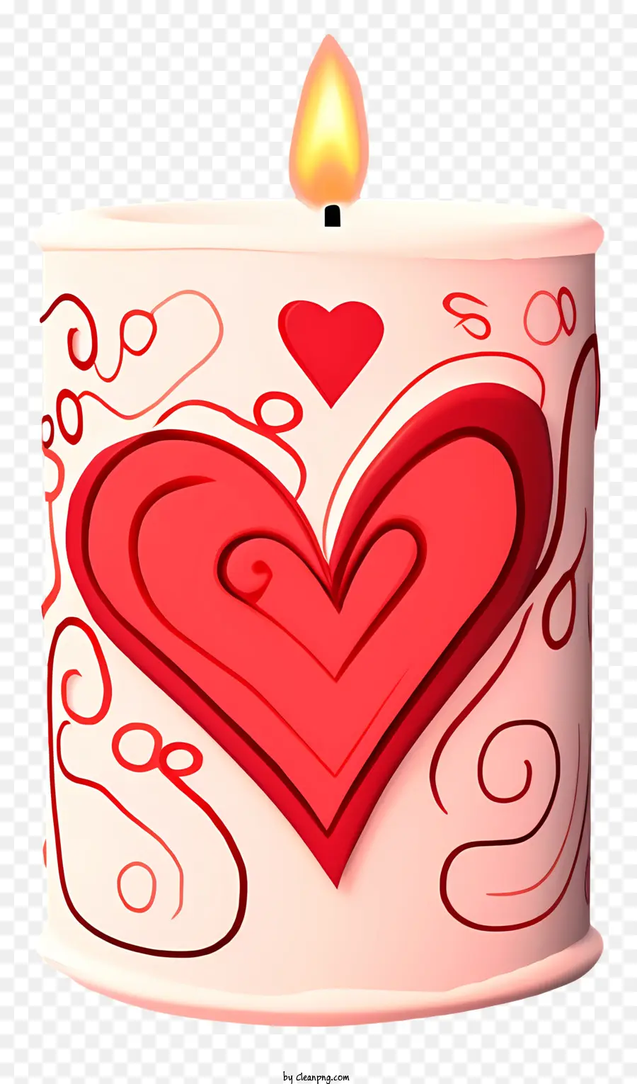 Lilin Hari Kasih Sayang，Merah Hati PNG
