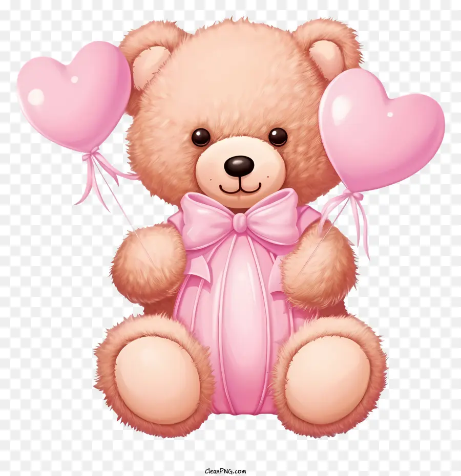 Pastel Valentine Teddy Bear，Boneka Beruang Pink PNG