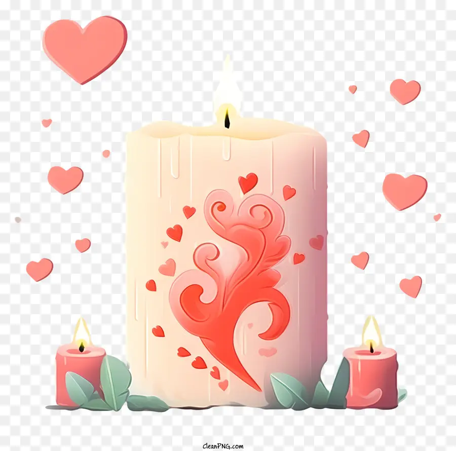 Lilin Hari Valentines Pastel，Lilin Menyalakan PNG