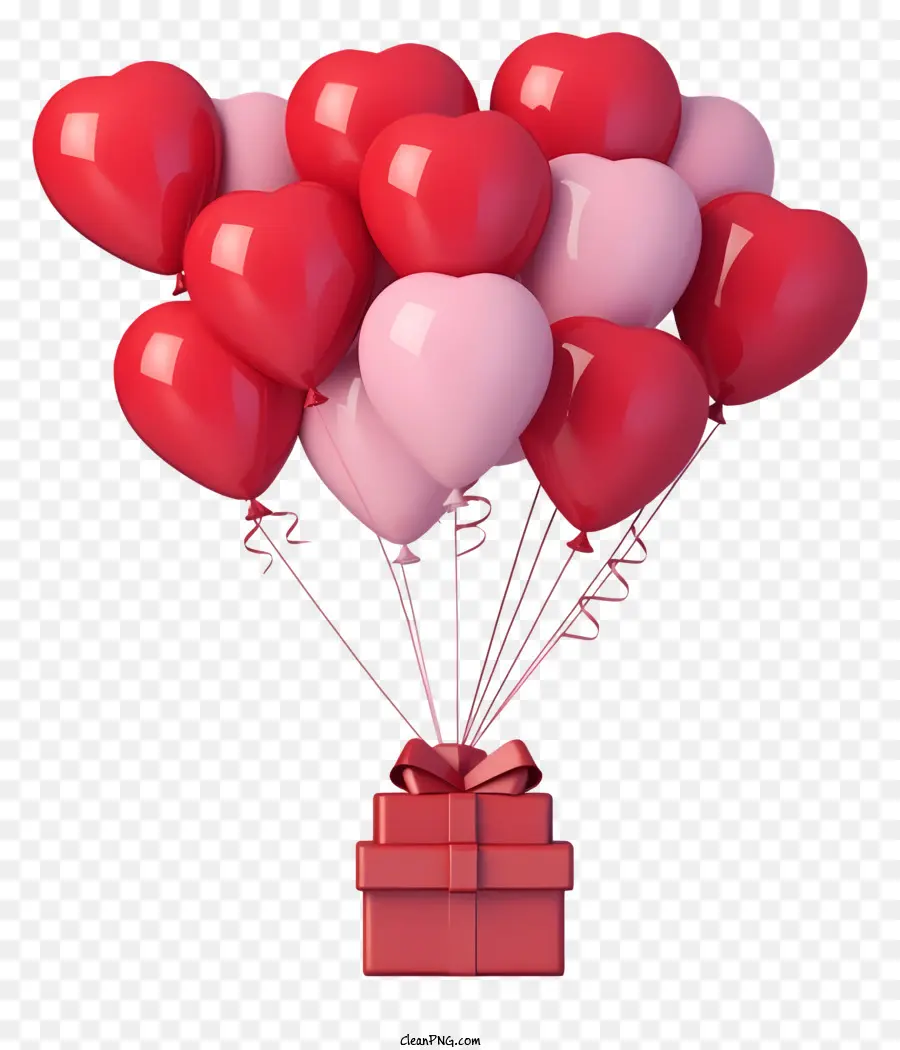 Balon Hadiah Valentine，Kotak Hadiah PNG
