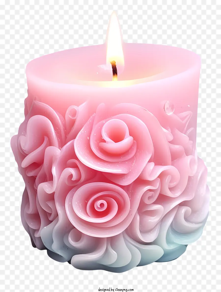 Lilin Hari Valentines Pastel，Lilin Mawar Merah Muda PNG