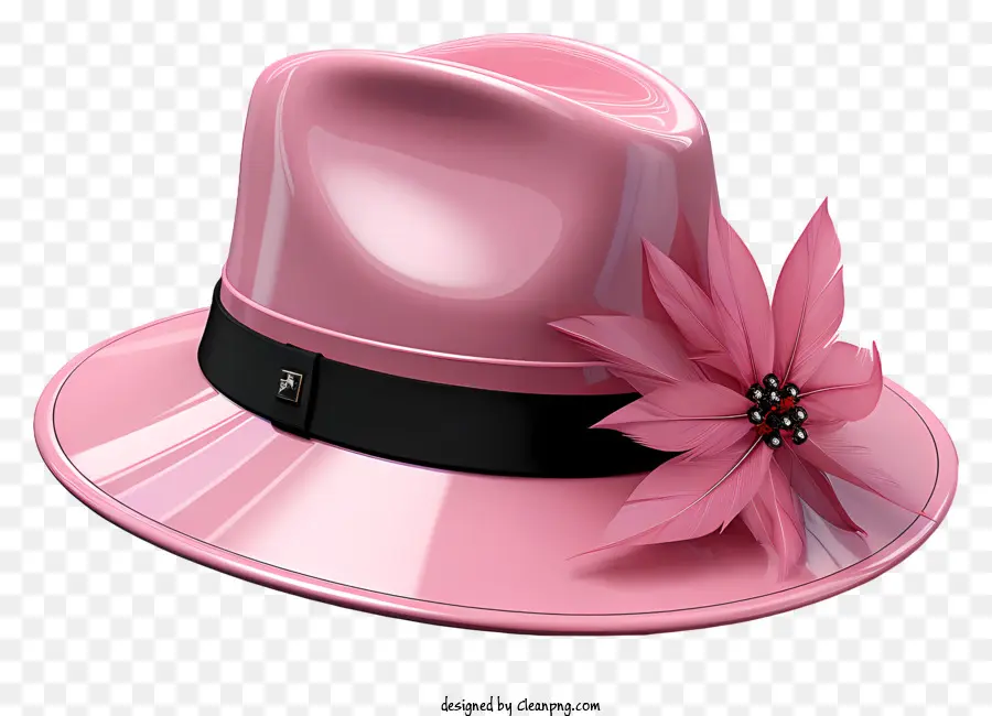 Topi，Topi Merah Muda Dengan Bunga PNG