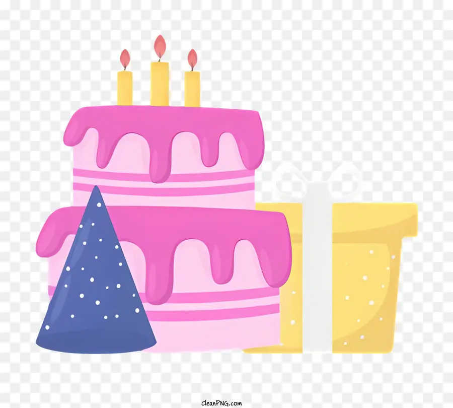 Kue Ulang Tahun，Kue Ulang Tahun Pink PNG