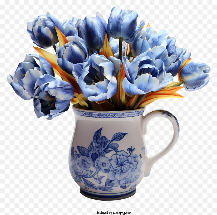Kopi Bunga，Biru Tulip PNG