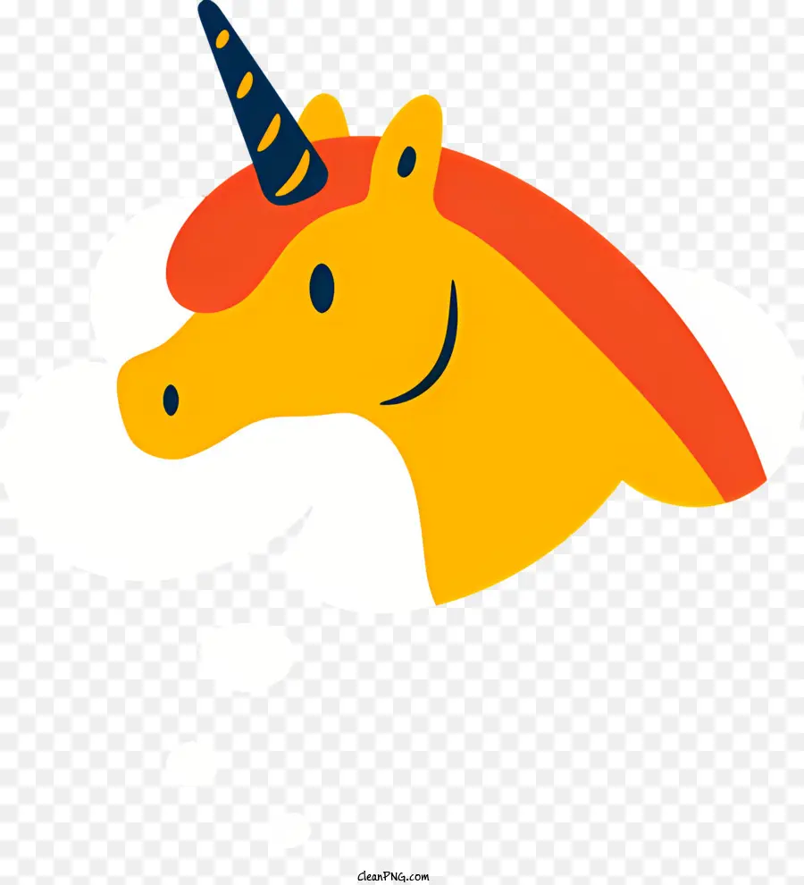 Kartun Unicorn，Oranye Unicorn PNG