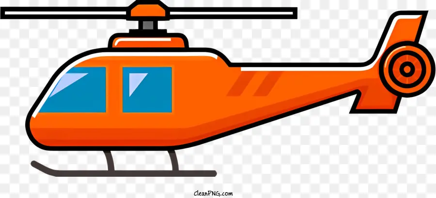 Helikopter Oranye，Helikopter Depan Menghadap Ke Kanan PNG