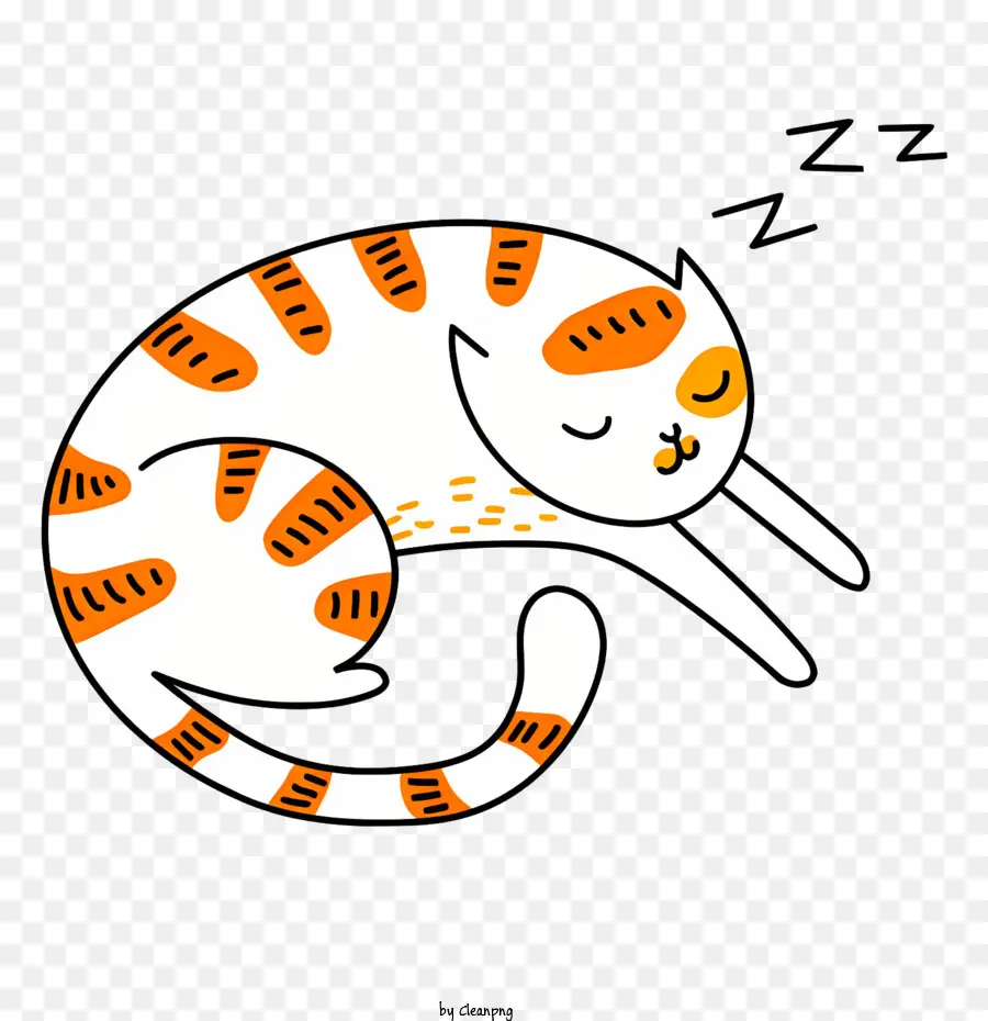Kucing Bergaris Putih Dan Oranye，Kucing Tidur PNG