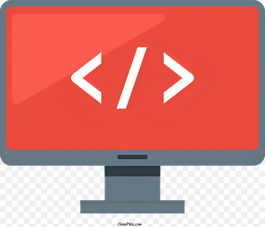 Layar Komputer，Ikon Kode Merah PNG