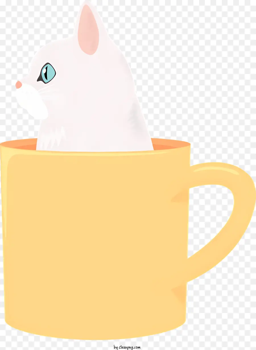 Kucing Di Mug，Kucing Putih PNG