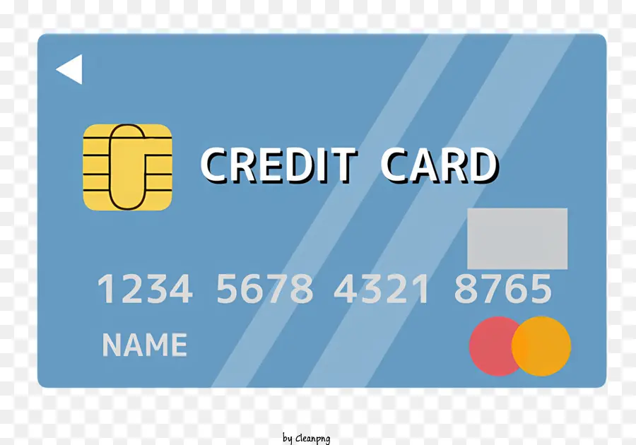 Kartu Kredit，Teks Biru PNG