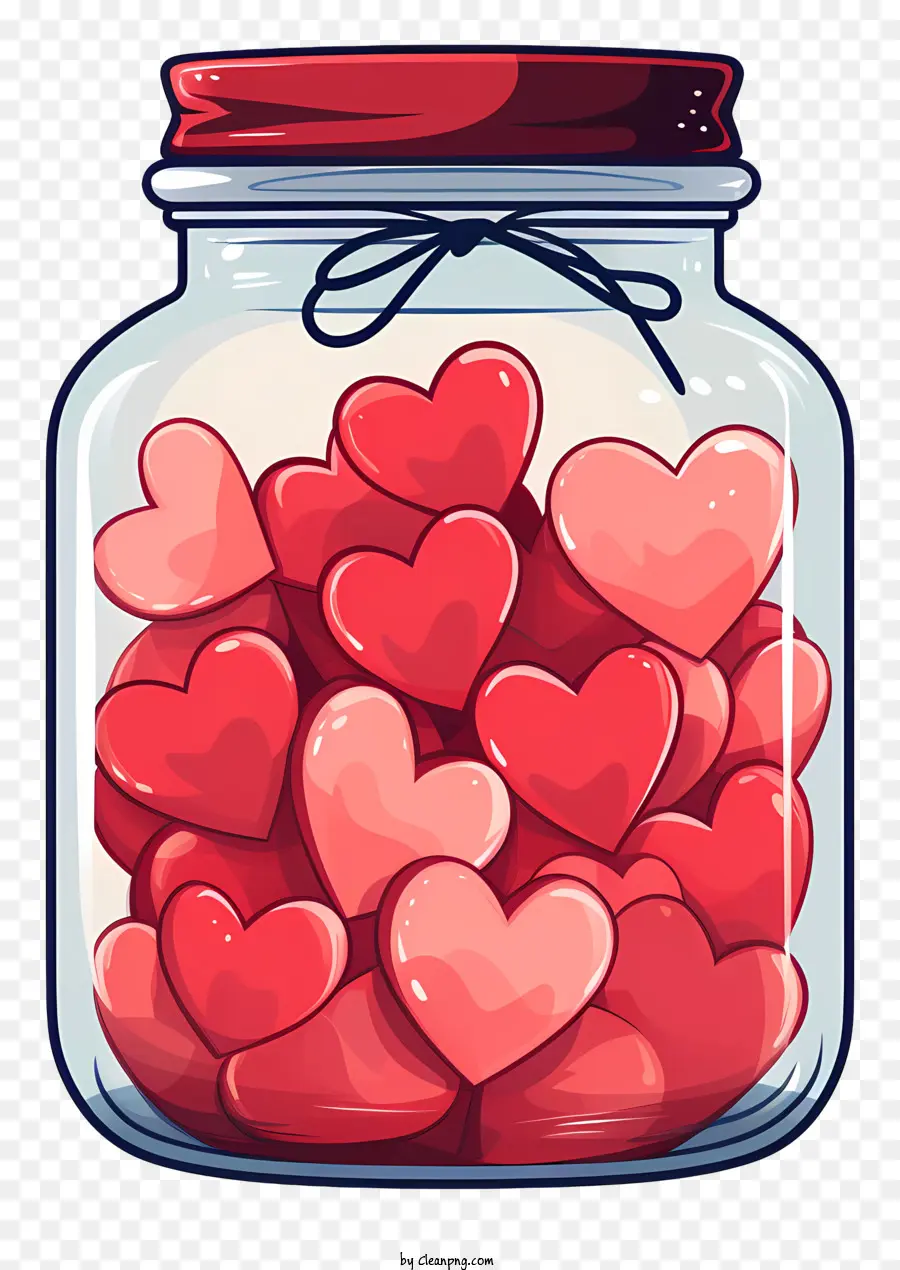 Mason Jar With Heart，Botol Kaca PNG