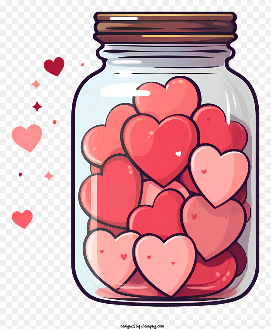 Mason Jar With Heart，Botol Kaca PNG