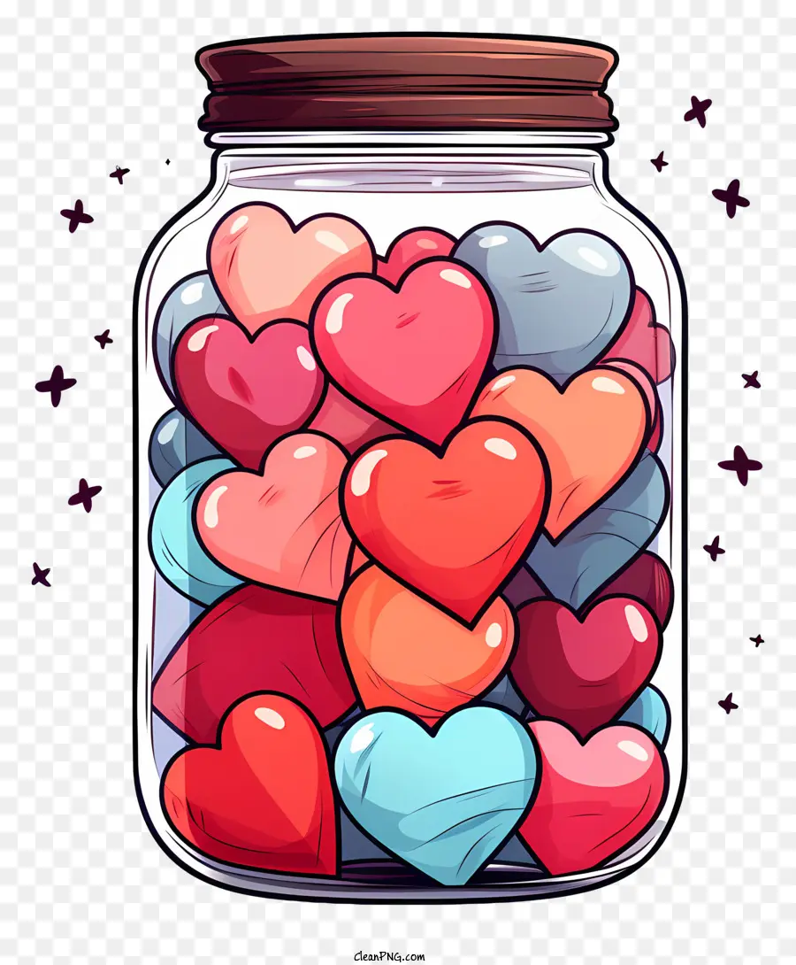 Mason Jar With Heart，Jar Hati PNG