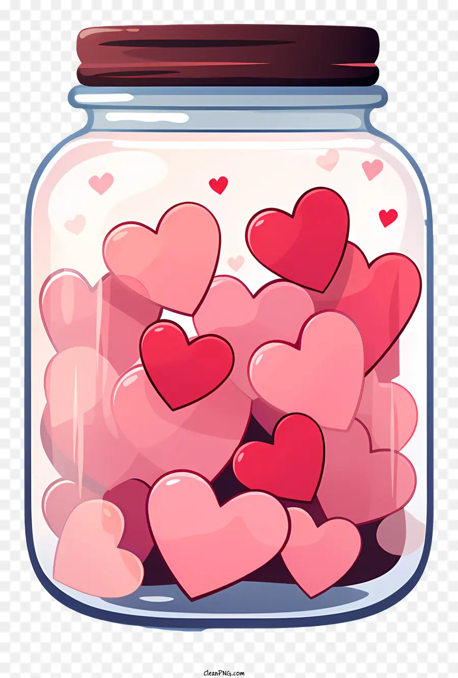 Mason Jar With Heart，Benda Berbentuk Hati PNG