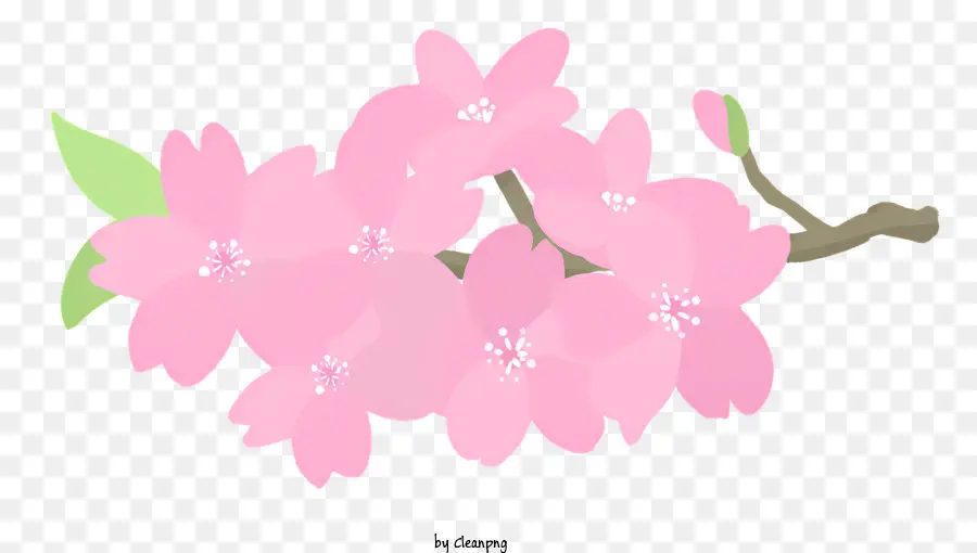 Cabang Bunga Merah Muda，Kecil Merah Muda Bunga PNG