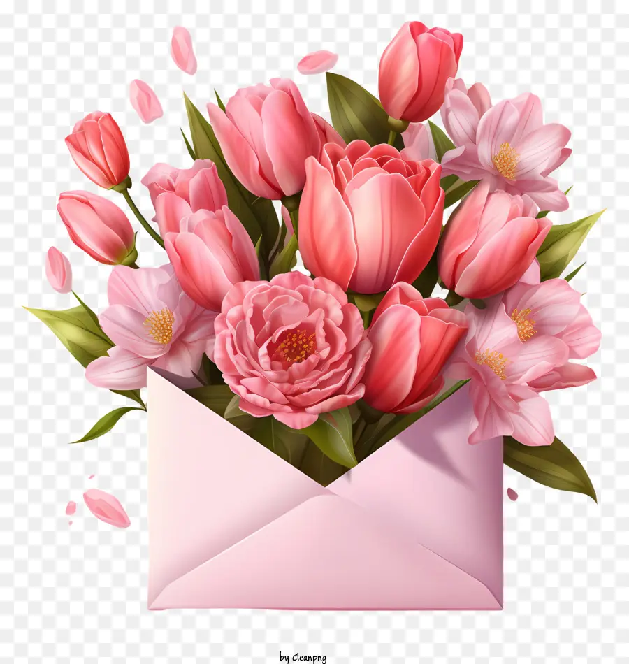 Amplop，Pink Tulips PNG