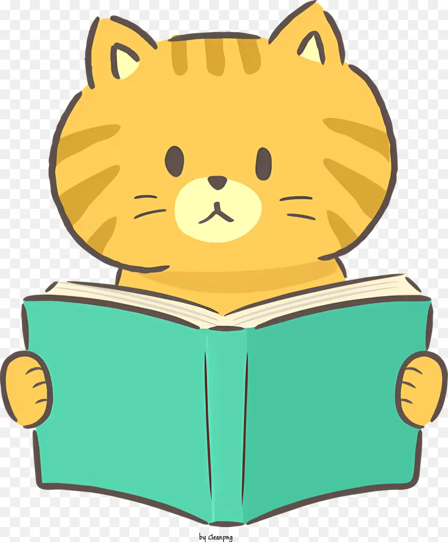 Buku Membaca Kucing，Kartun Kucing PNG