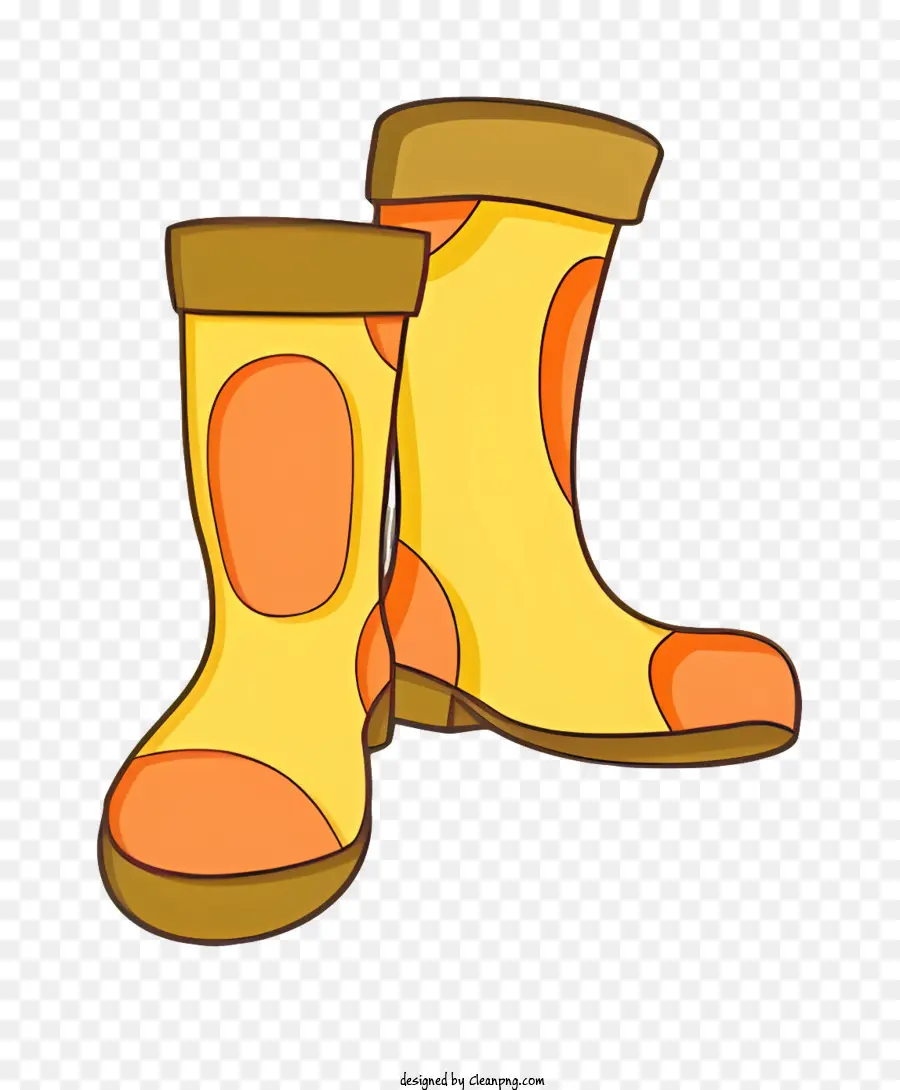 Kartun，Sepatu Bot Karet Kuning PNG