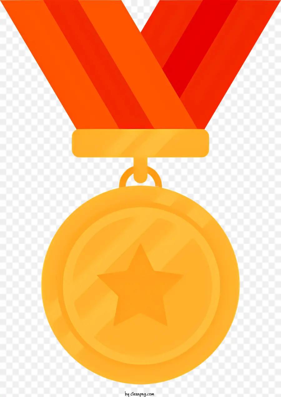 Medali Emas，Pita Merah PNG