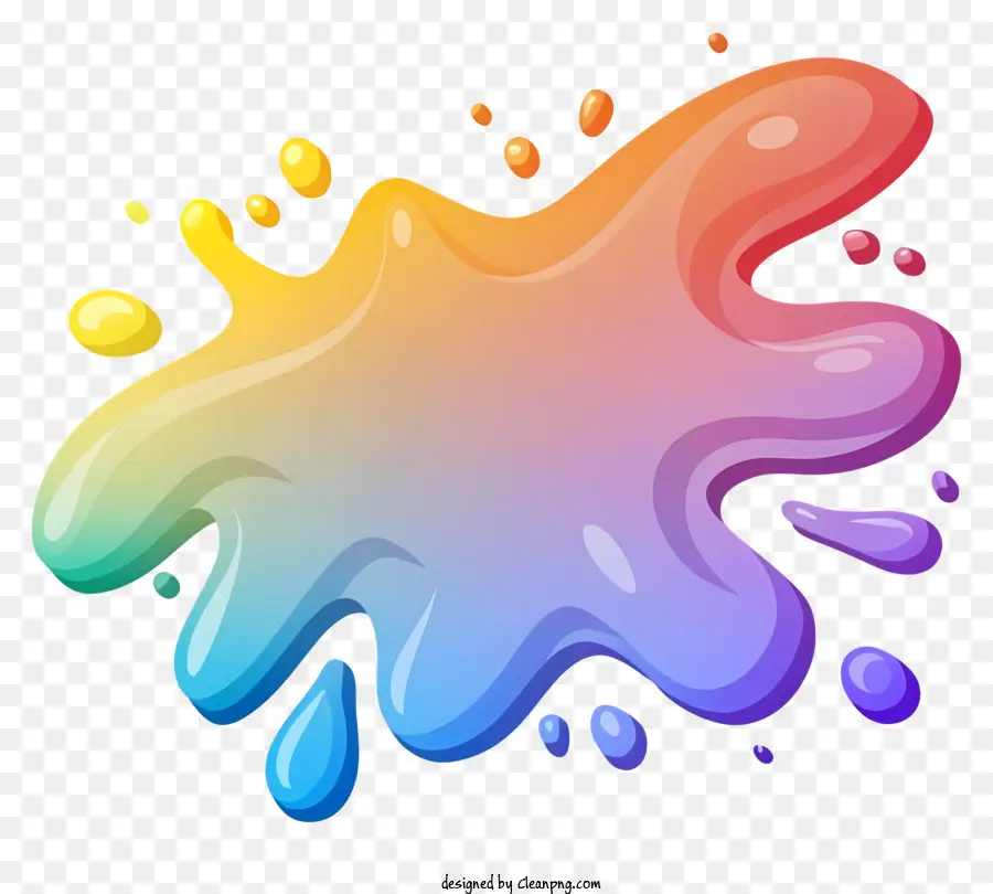 Kartun，Rainbow Paint Splatter PNG