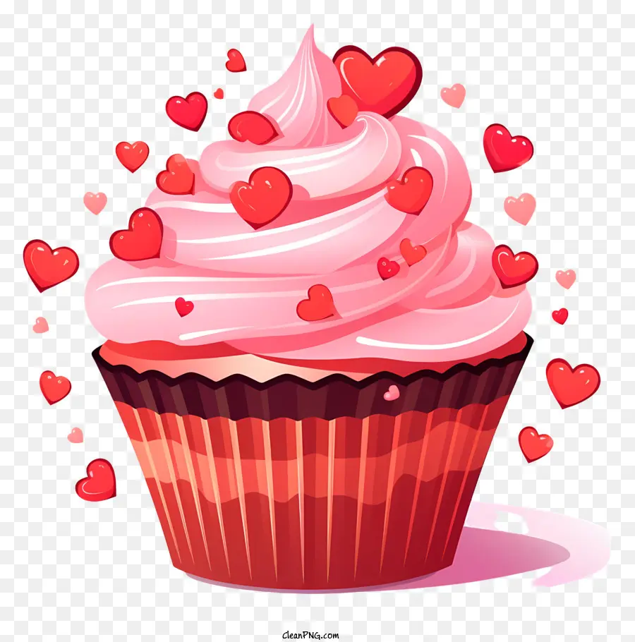 Cupcake，Frosting Merah Muda PNG