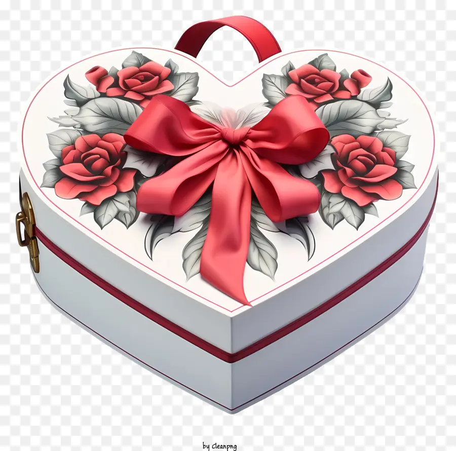 Kotak Hadiah，Kotak Berbentuk Hati Mawar Merah PNG
