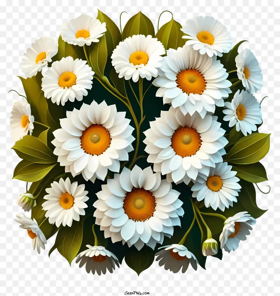 Kartun，Bunga Daisy Putih PNG