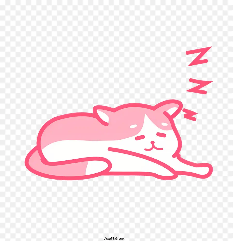 Kucing Tidur，Kucing Merah Muda PNG
