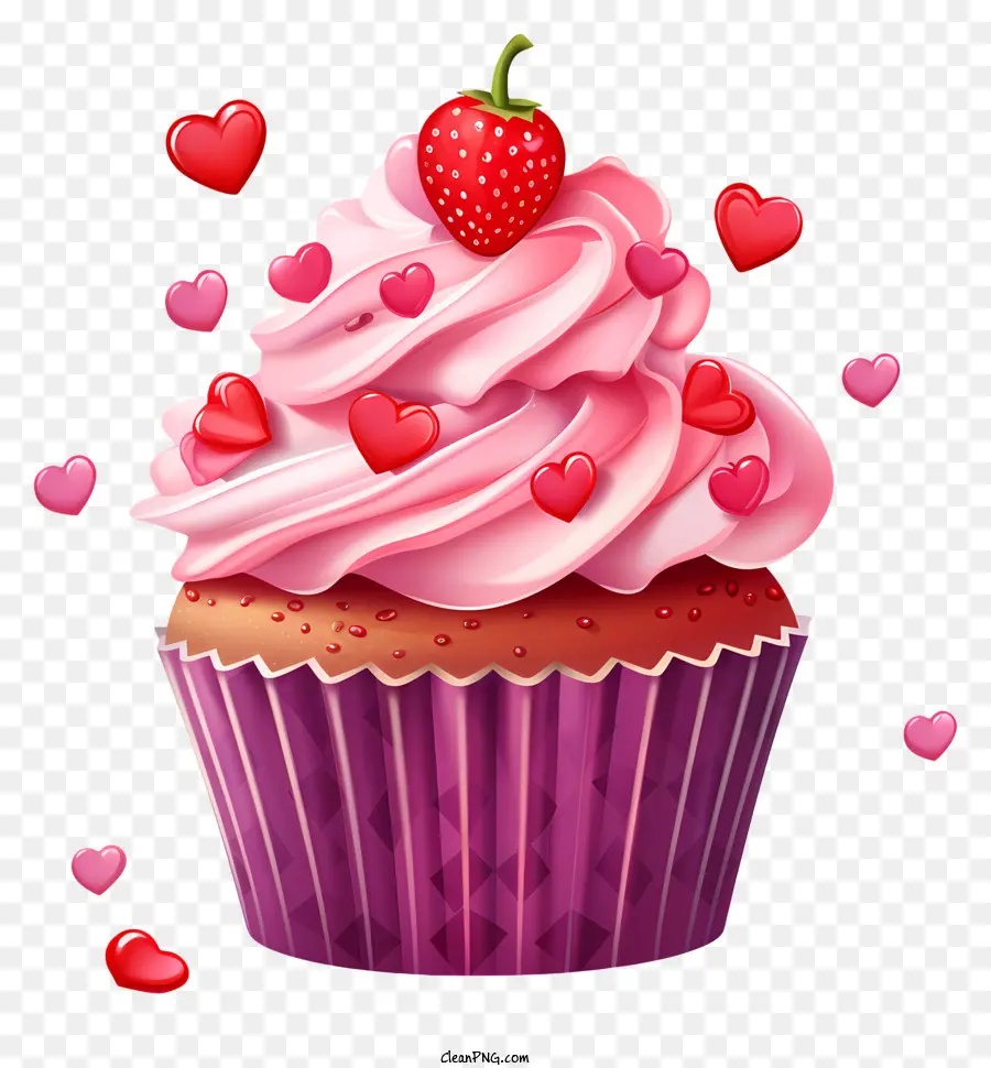 Kue Mangkuk，Cupcake Dengan Stroberi PNG