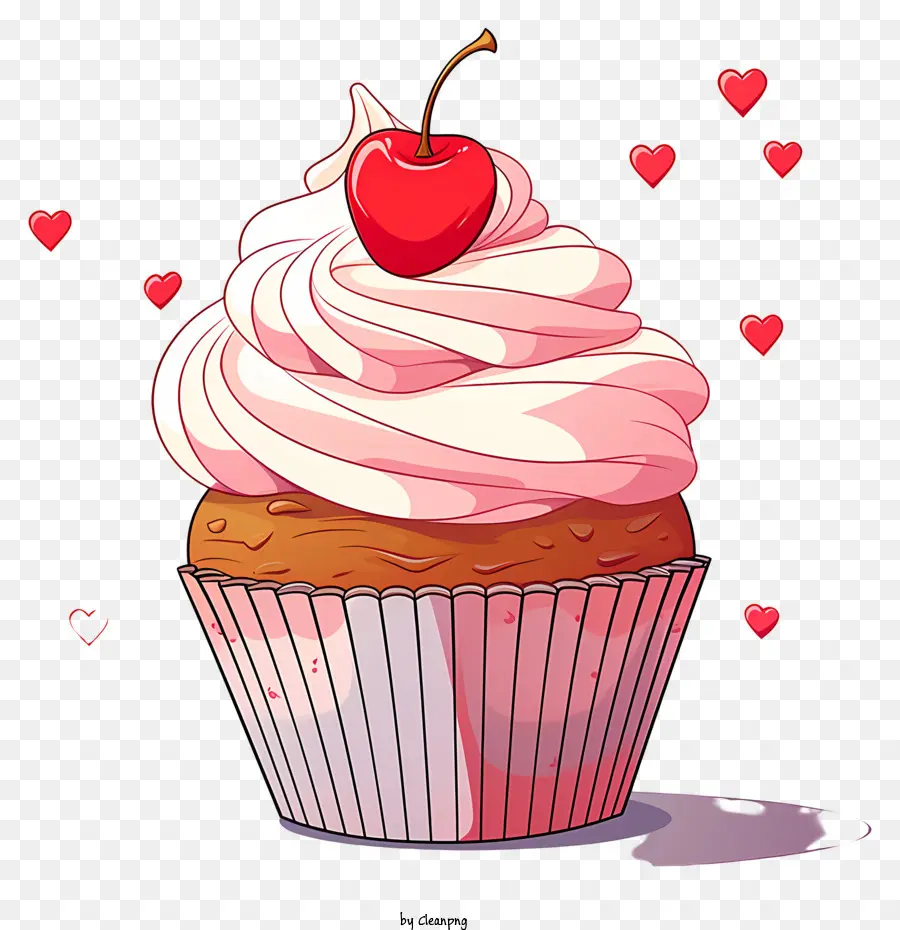 Kue Mangkuk，Cupcake Dengan Stroberi PNG