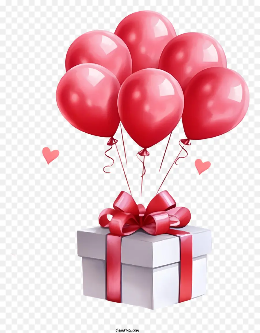 Balon Hadiah Valentine Cat Air，Kotak Hadiah PNG