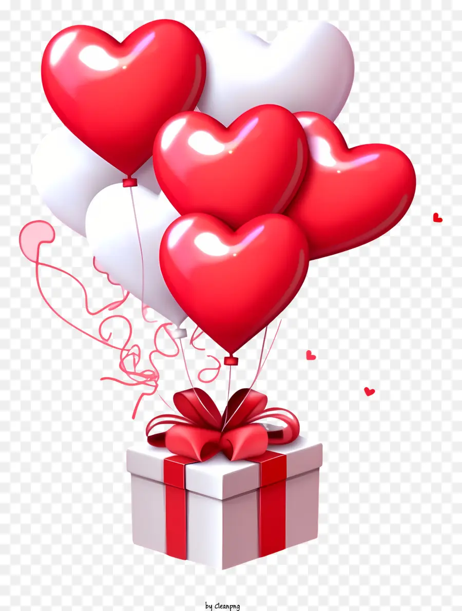 Gaya Isometrik，Balon Hadiah Valentine PNG