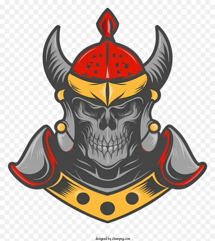 Kartun，Tengkorak Viking PNG