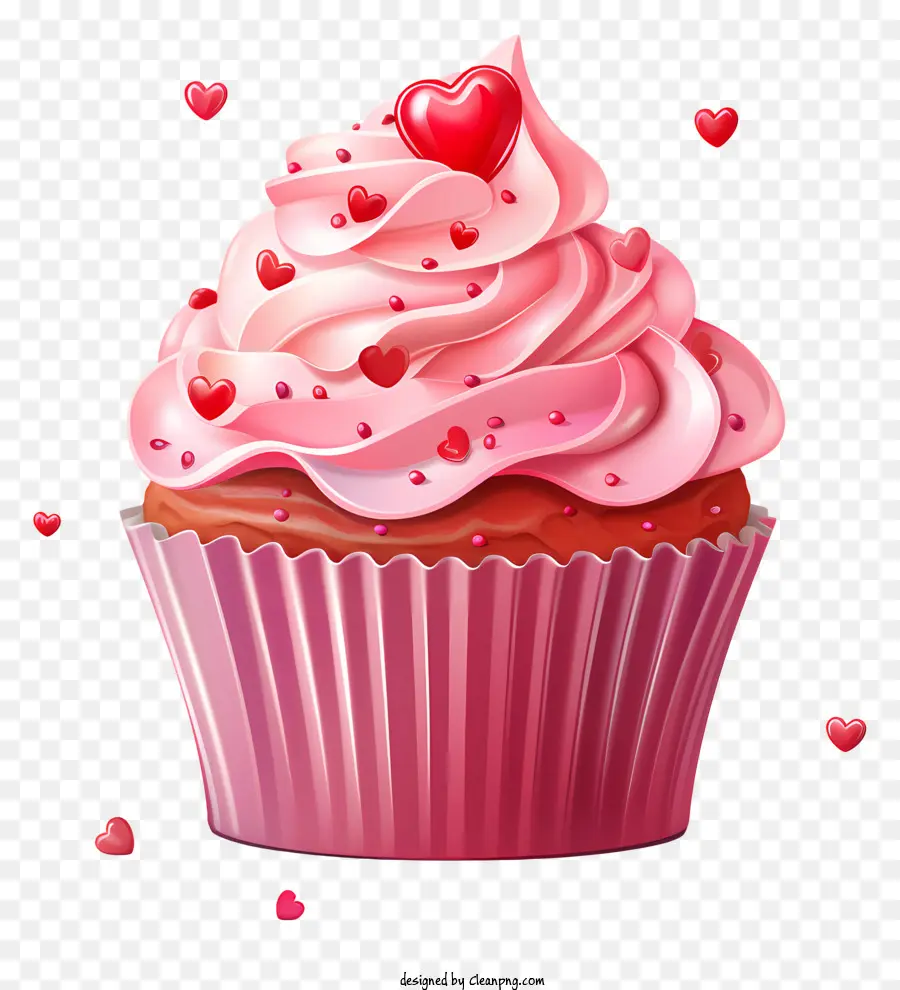 Cupcake，Frosting Merah Muda PNG