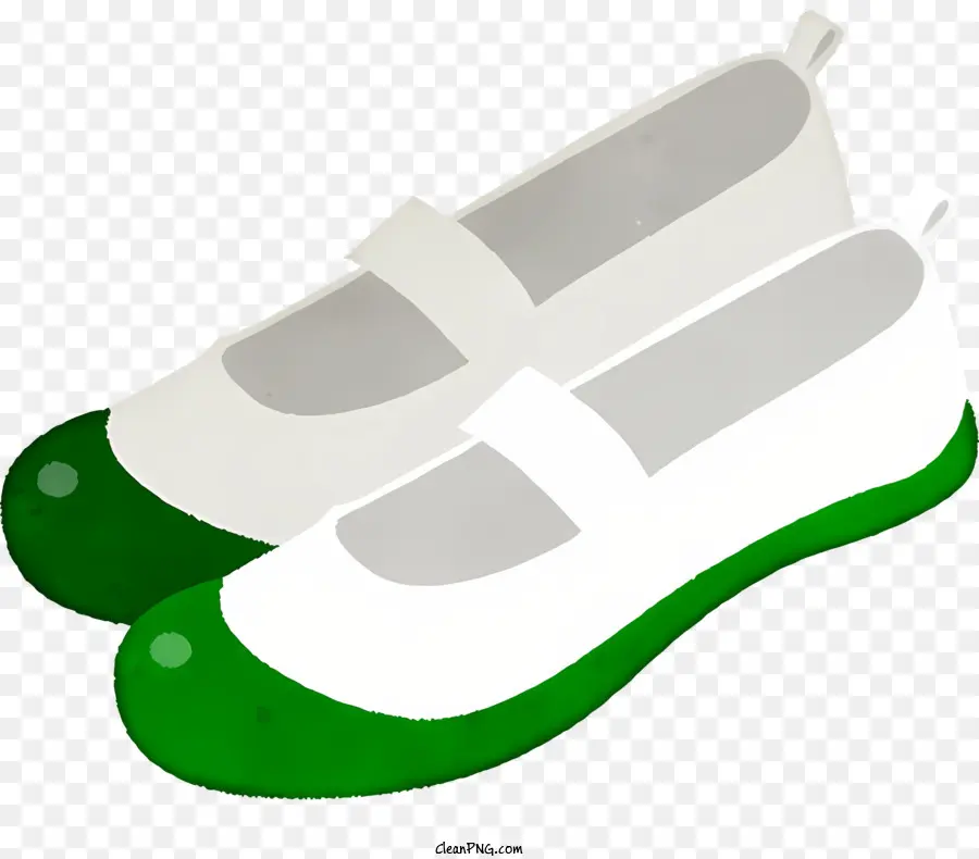 Sepatu Putih，Sol Hijau PNG