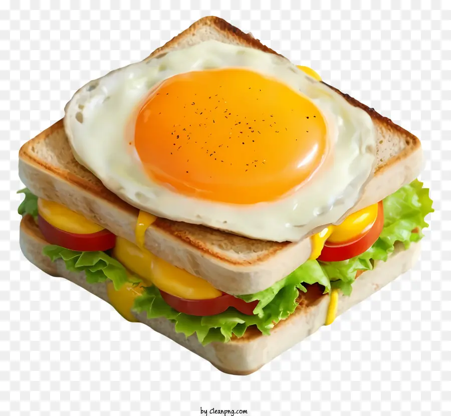 Kartun，Sandwich Dengan Telur PNG