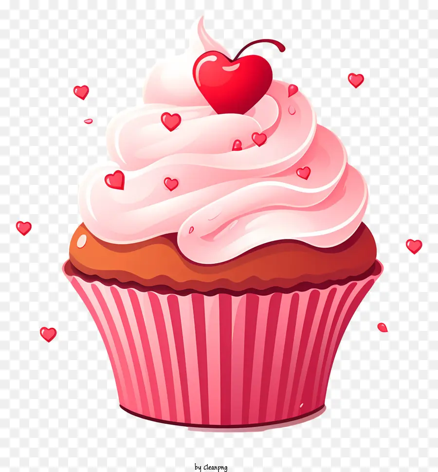 Cupcake，Frosting Merah Muda PNG