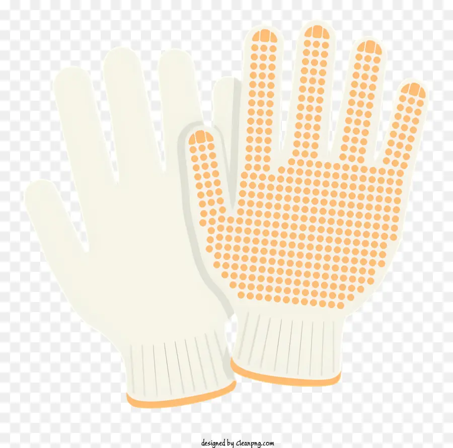 Sarung Tangan Putih，Sarung Tangan Dengan Titik Oranye PNG