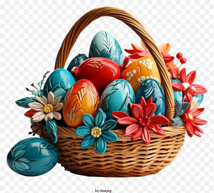 Telur Paskah，Keranjang Anyaman Anyaman PNG