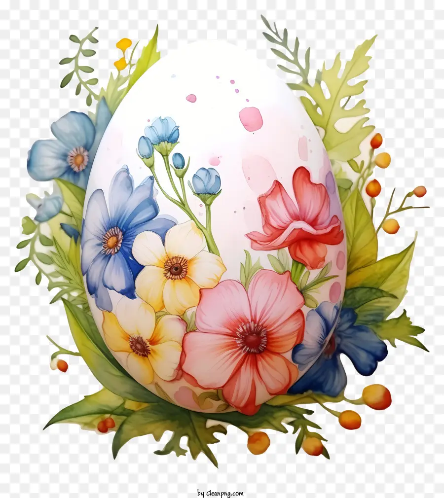 Telur Paskah，Telur Bunga PNG