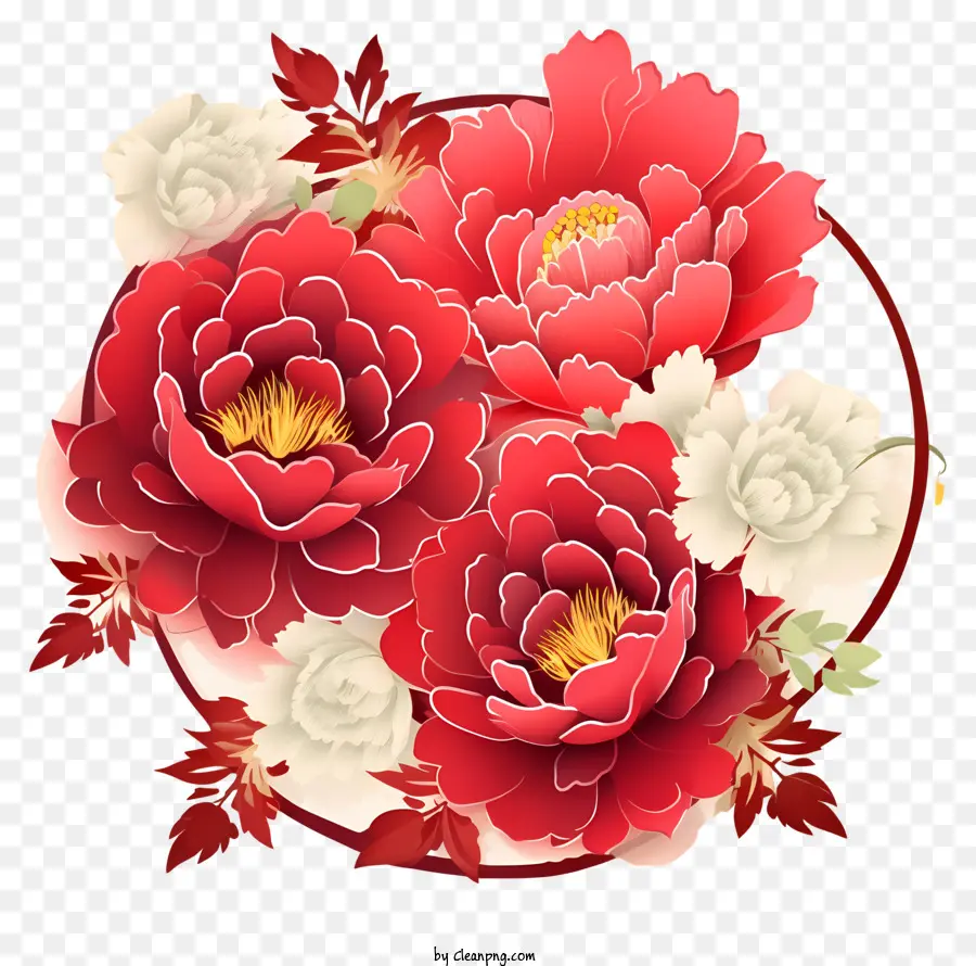 Peony Tahun Baru Kartun Kartun，Bunga Peony PNG